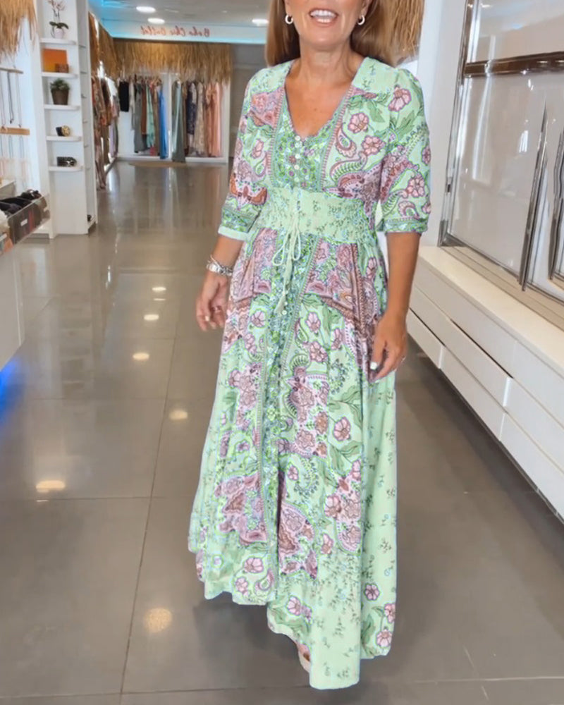 Harper™ - Comfortable V-neck Holiday Dress