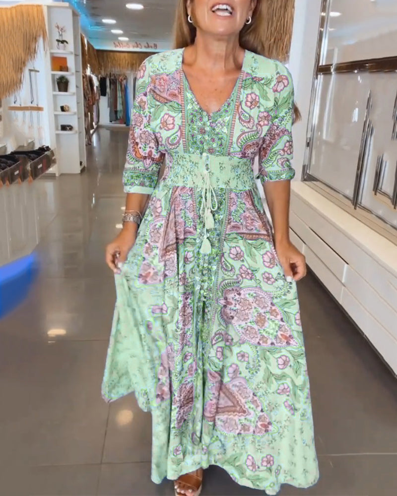 Harper™ - Comfortable V-neck Holiday Dress