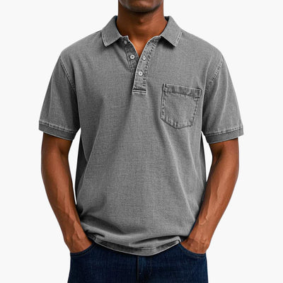 Poloshirt Klassisches - Kurzarmshirt für Herren mit Tasche