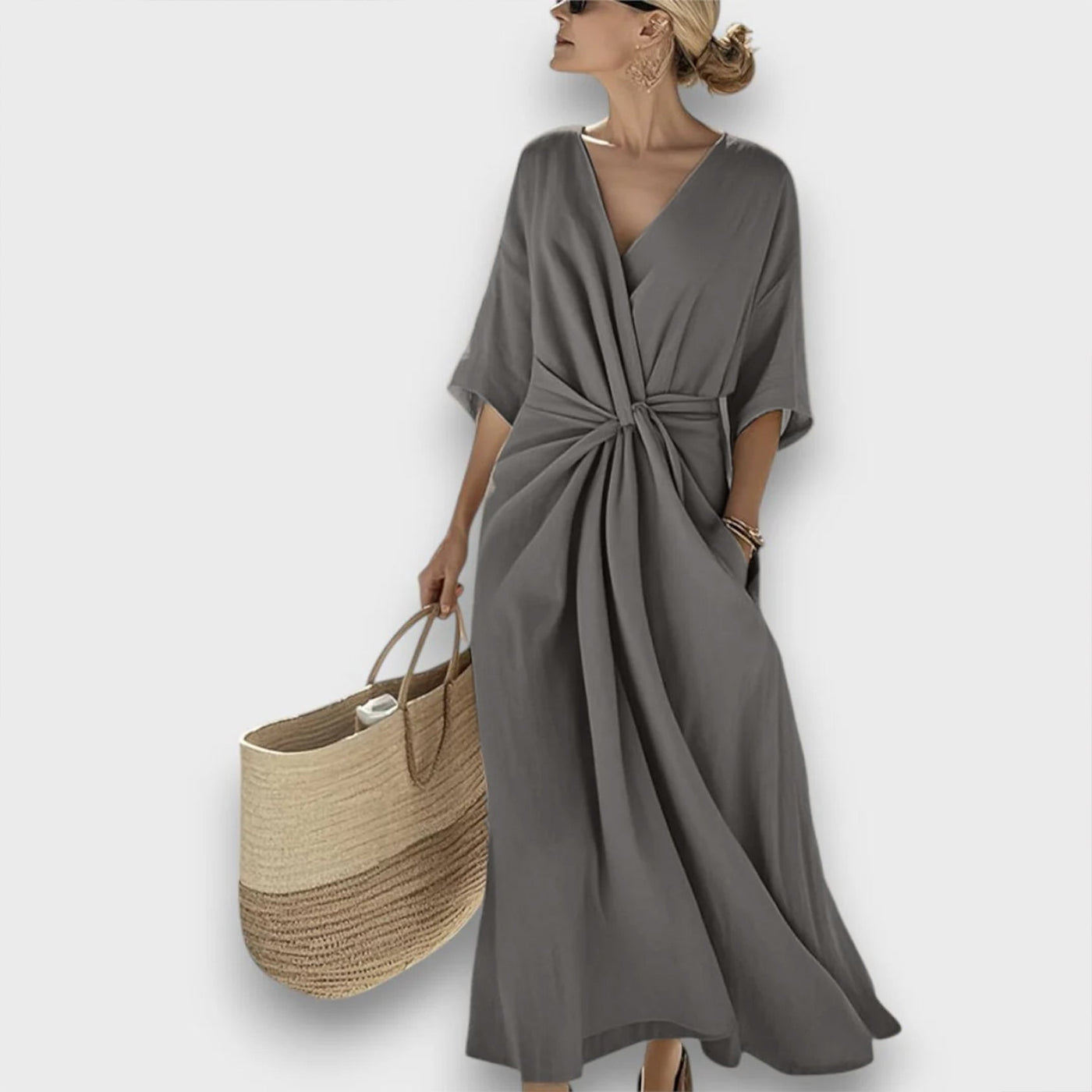 Miretta – Luftiges Kleid mit mediterranem Knotenakzent