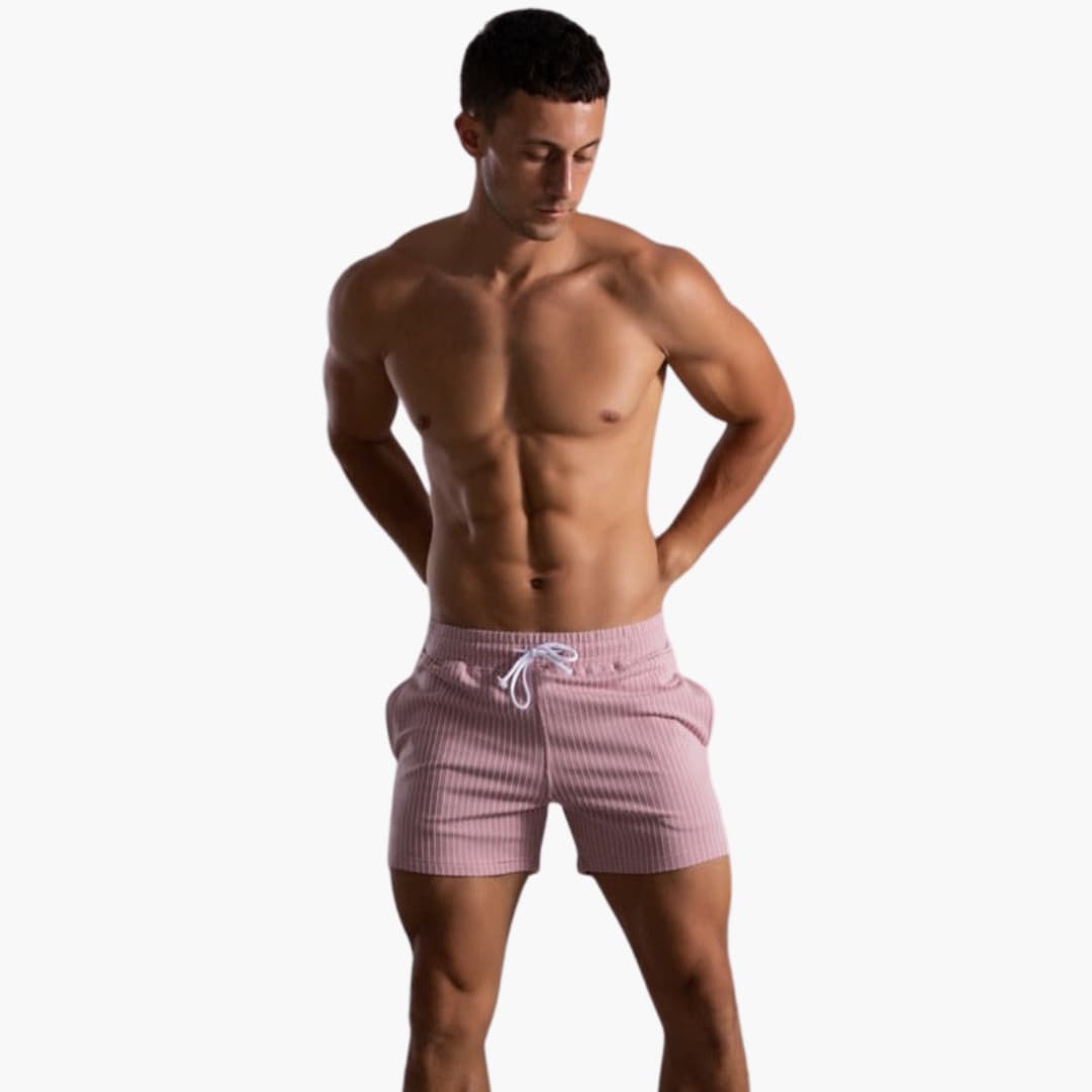 Gestreifte Shorts mit Kordelzug - für Herren im Sommerstil