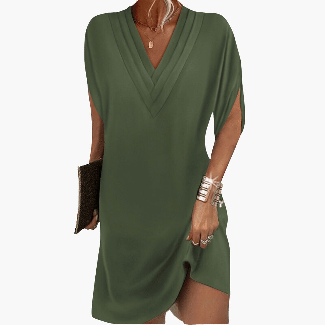 Kleid Damen - Elegant mit V-Ausschnitt & kaschierendem Schnitt