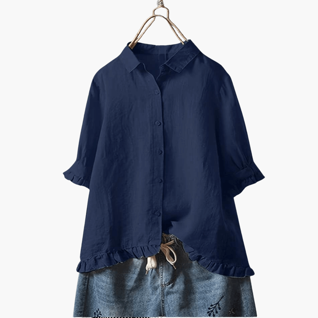 Elegante Bluse Damen - V-Ausschnitt & Langarm-Design