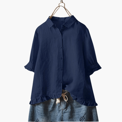 Elegante Bluse Damen - V-Ausschnitt & Langarm-Design