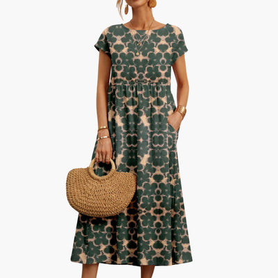 Boho Midikleid mit kurzen Ärmeln - für Damen im Sommerstil