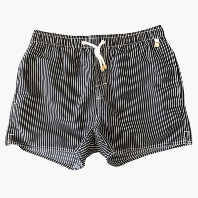 Gestreifte Herren-Badeshorts - mit Tunnelzug und Seitentaschen