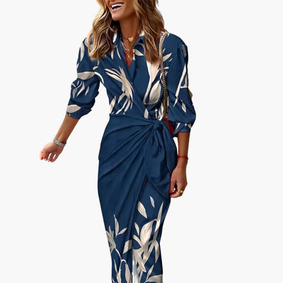 Gestreiftes Hemdblusenkleid – Damen Maxikleid aus Baumwolle
