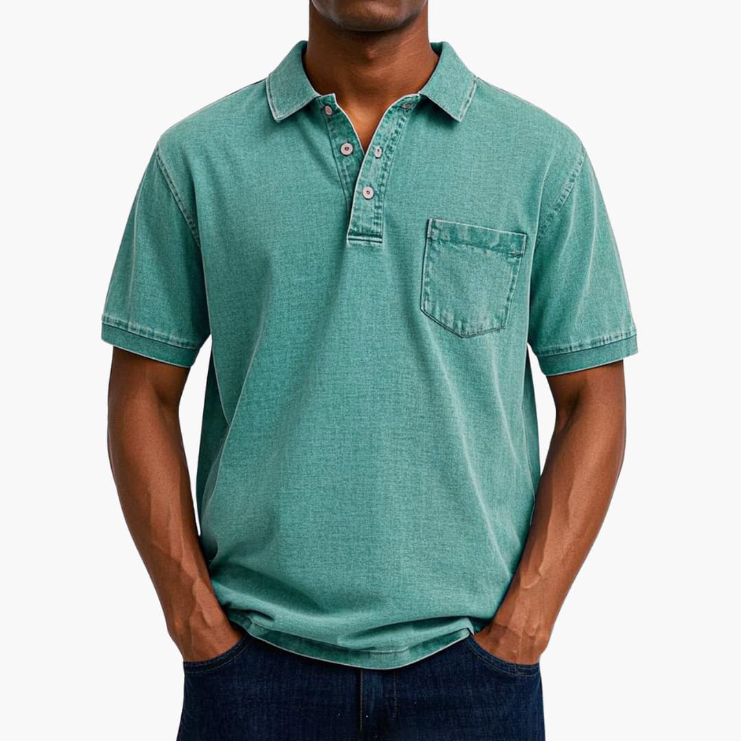 Poloshirt Klassisches - Kurzarmshirt für Herren mit Tasche