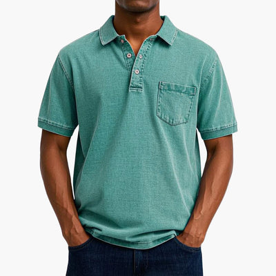 Poloshirt Klassisches - Kurzarmshirt für Herren mit Tasche
