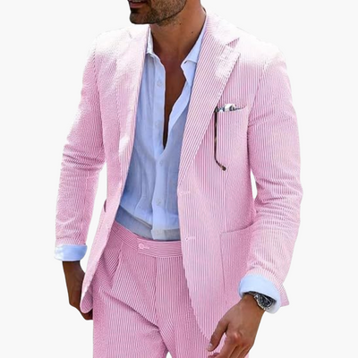 Herren Sommeranzug zweiteilig mit Nadelstreifen und Slim Fit