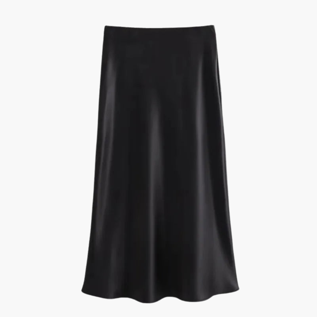 Fließender Satin-Midirock für Damen