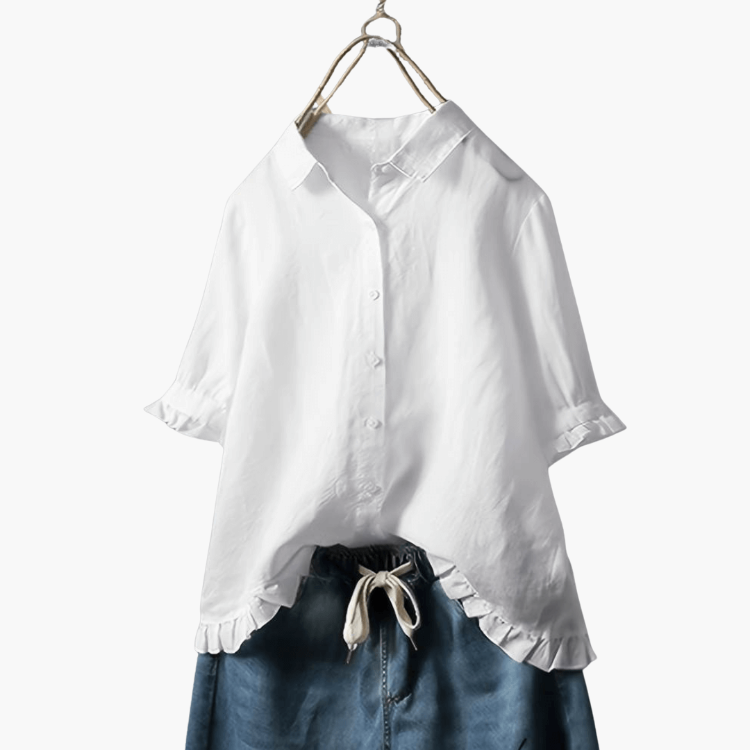 Elegante Bluse Damen - V-Ausschnitt & Langarm-Design