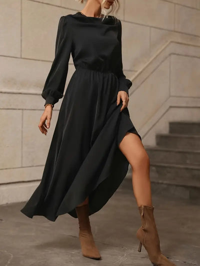 Elyn™ | Raffiniertes Kleid in A-Linie mit Laternenärmeln