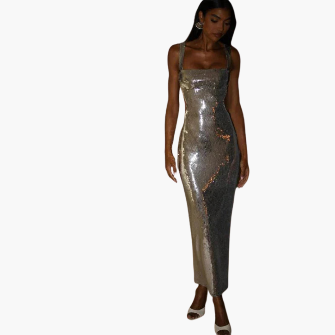 Abendkleid für Frauen - Glamouröses Pailletten Kleid