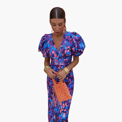 Midikleid mit Puffärmeln - Elegantes Damen Sommeroutfit