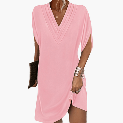 Kleid Damen - Elegant mit V-Ausschnitt & kaschierendem Schnitt