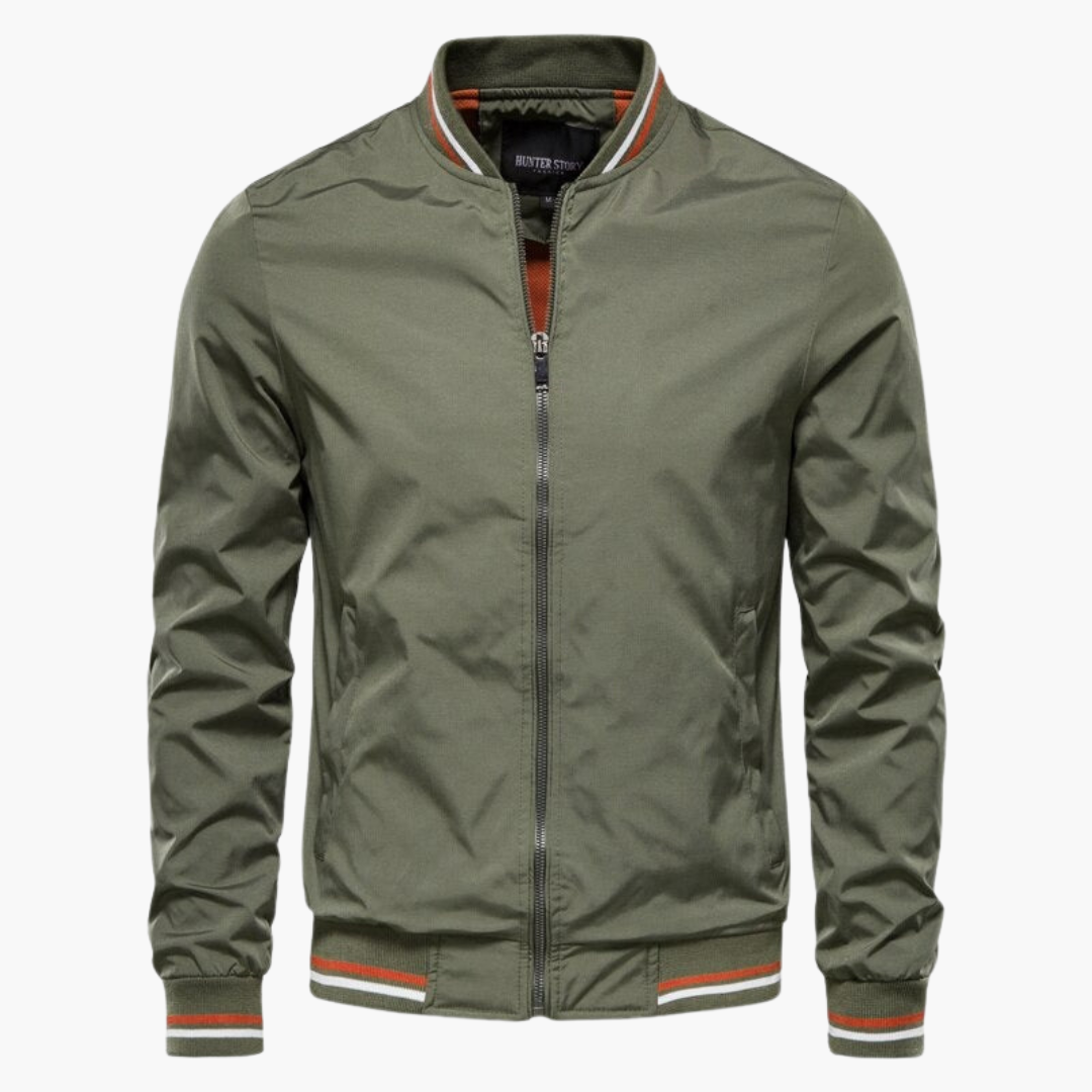 Bomberjacke für Männer - Reißverschluss vorne & gerippte Details