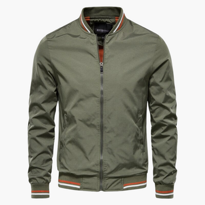Bomberjacke für Männer - Reißverschluss vorne & gerippte Details
