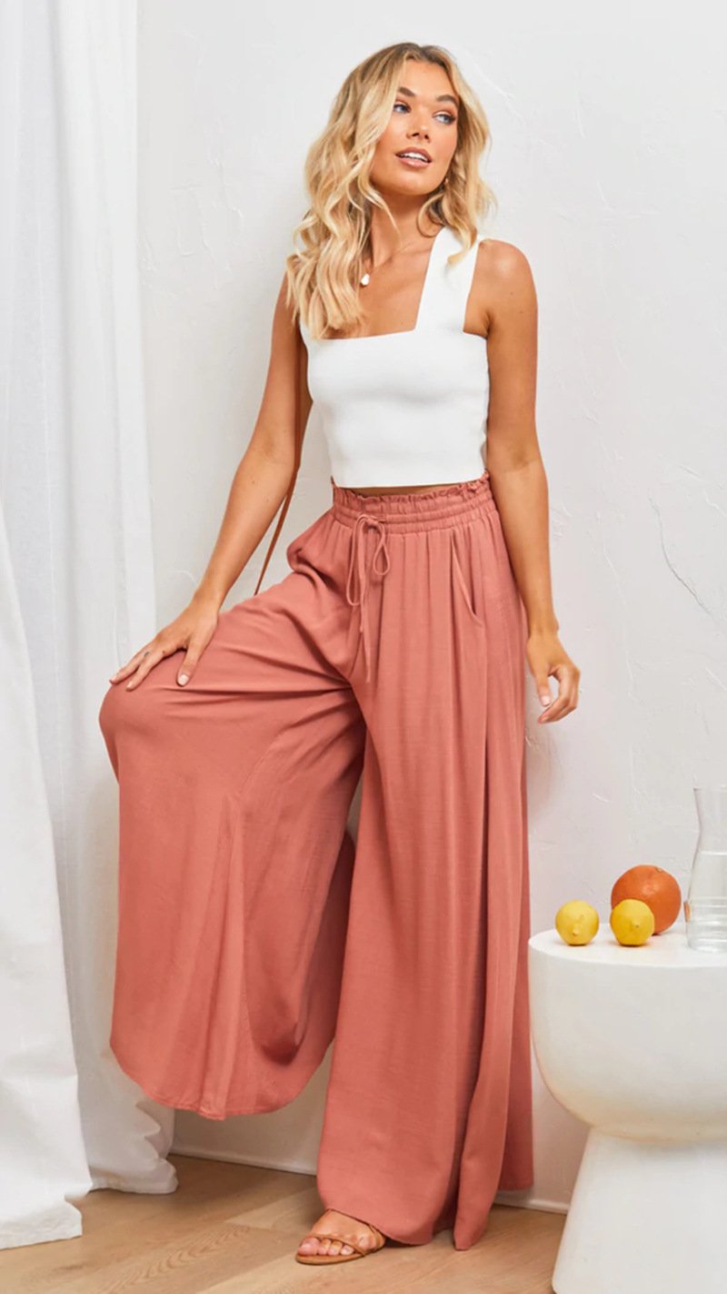 50% RABAT | Wide Style™ | Damen Freizeithosen mit weitem Bein
