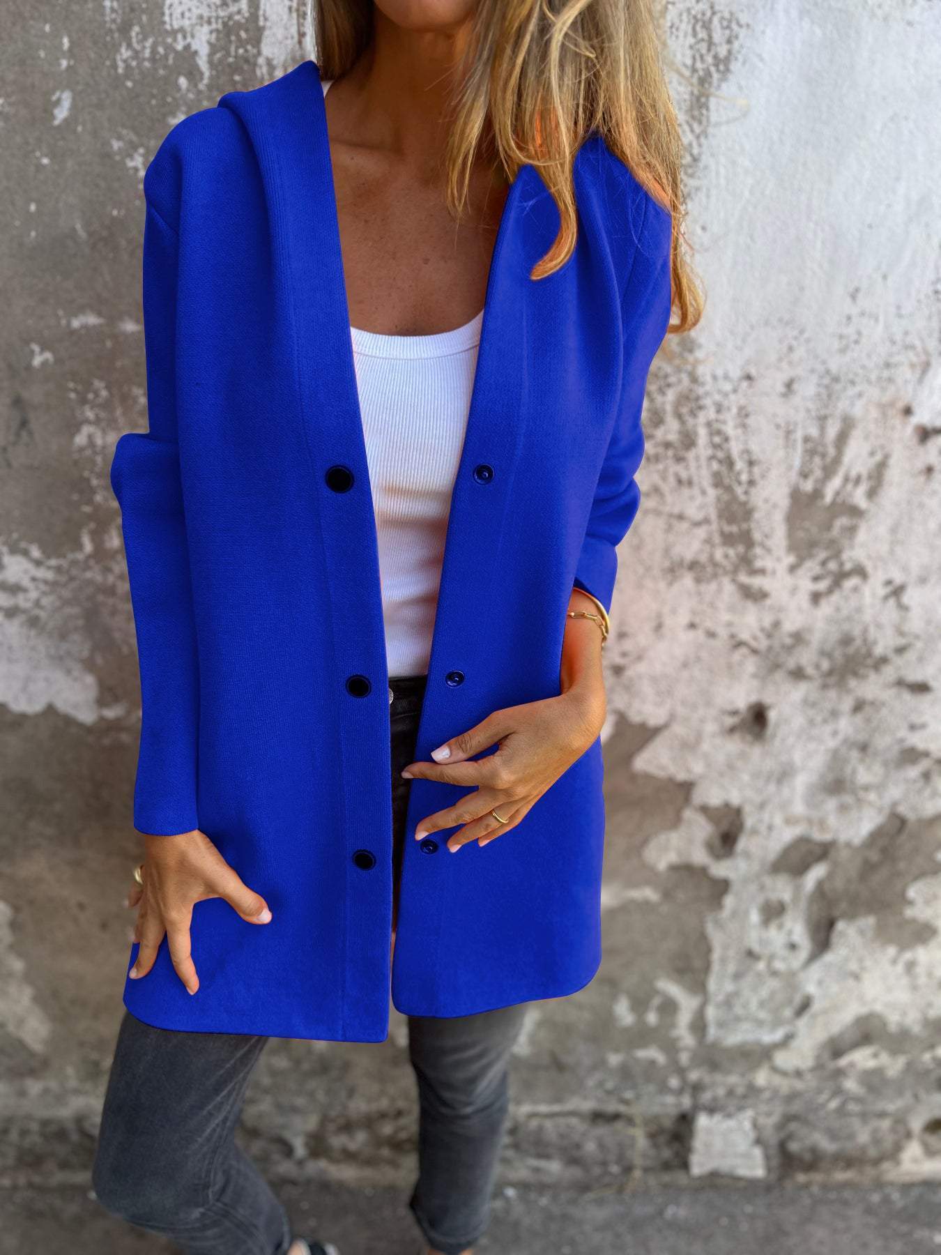 50% Rabatt | TrailBlazer™ - Lässiger einreihiger Blazer met Capuchon [Letzter Tag Rabatt]