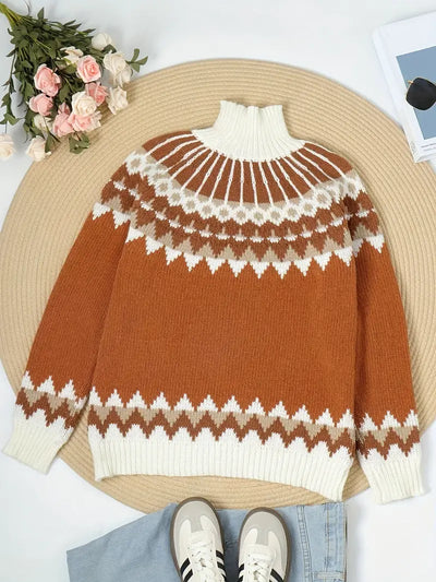 Dreilanae™ | Pariser Vintage-Chic Mock-Rollkragenpullover