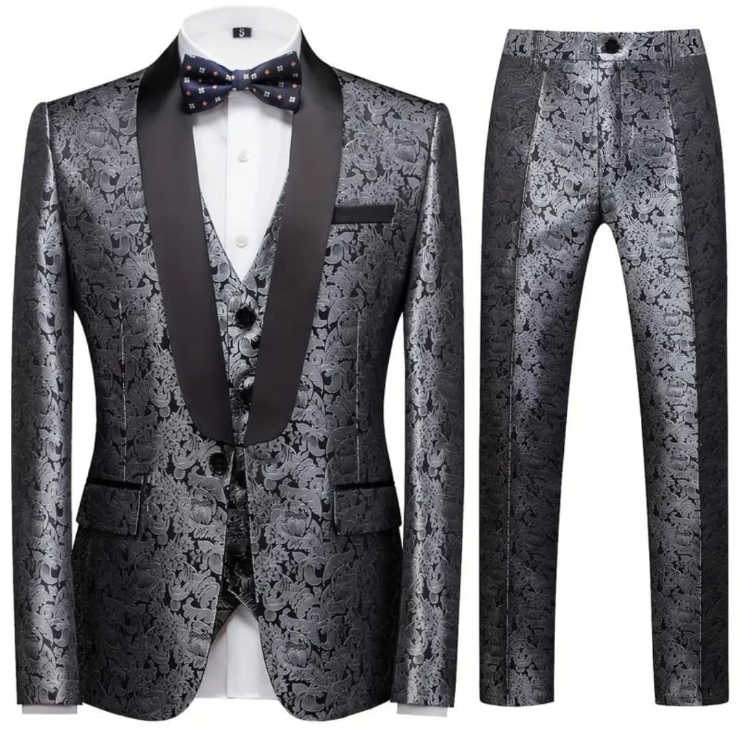 Eleganter 3-teiliger Slim-Fit-Anzug für Herren - Modernes Design