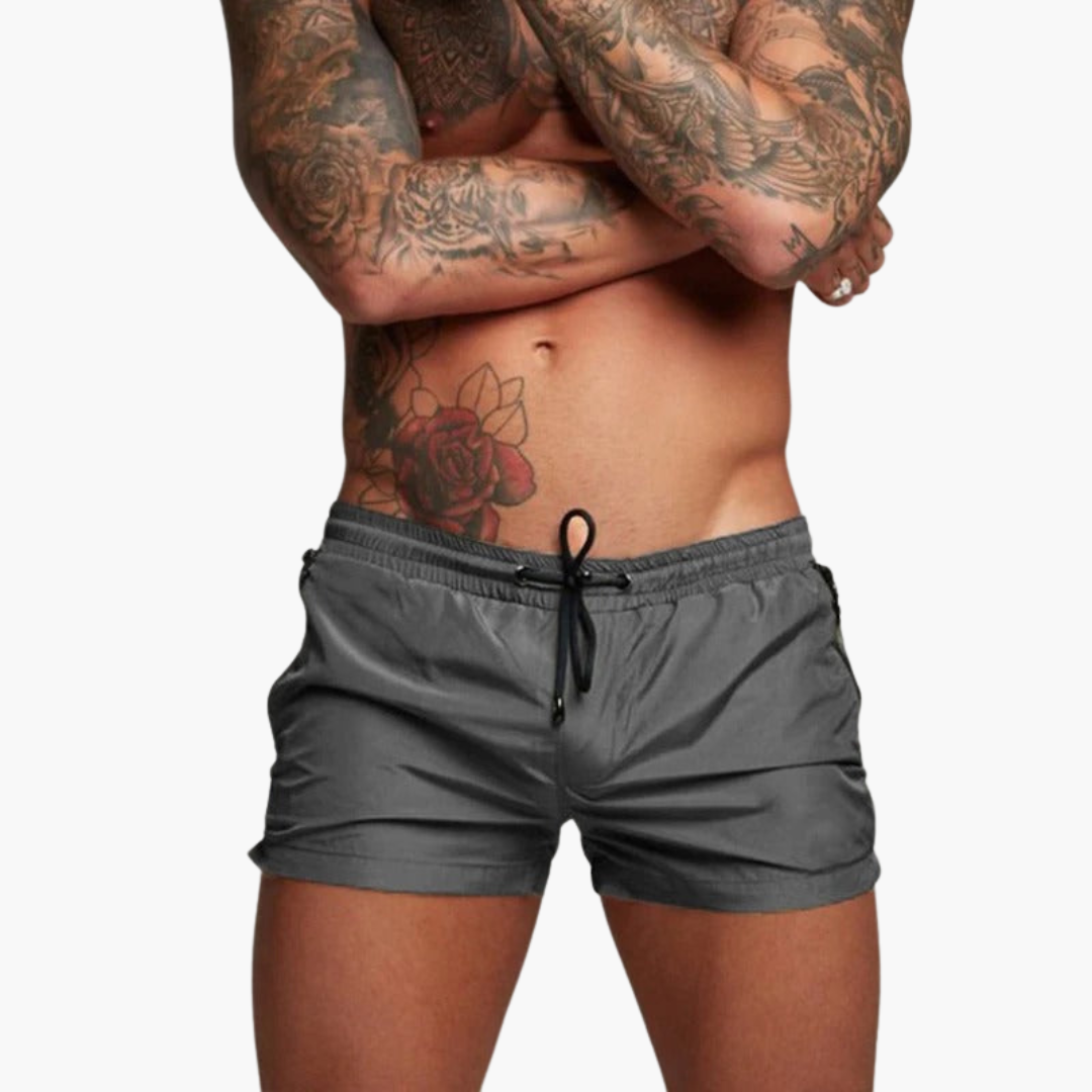 Herren schnelltrocknende Shorts mit elastischem Bund und Reißverschluss