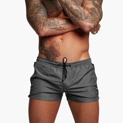 Herren schnelltrocknende Shorts mit elastischem Bund und Reißverschluss