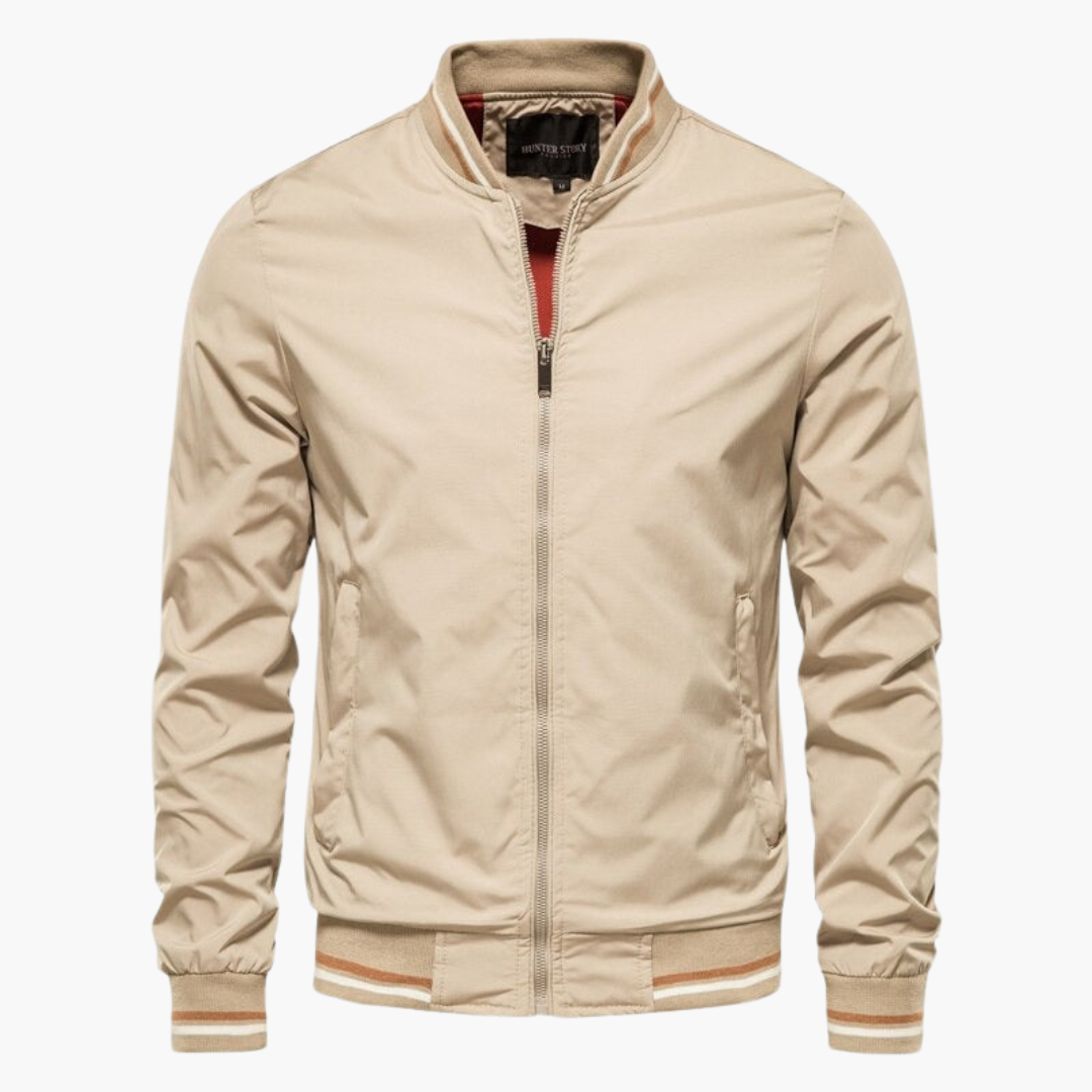Bomberjacke für Männer - Reißverschluss vorne & gerippte Details