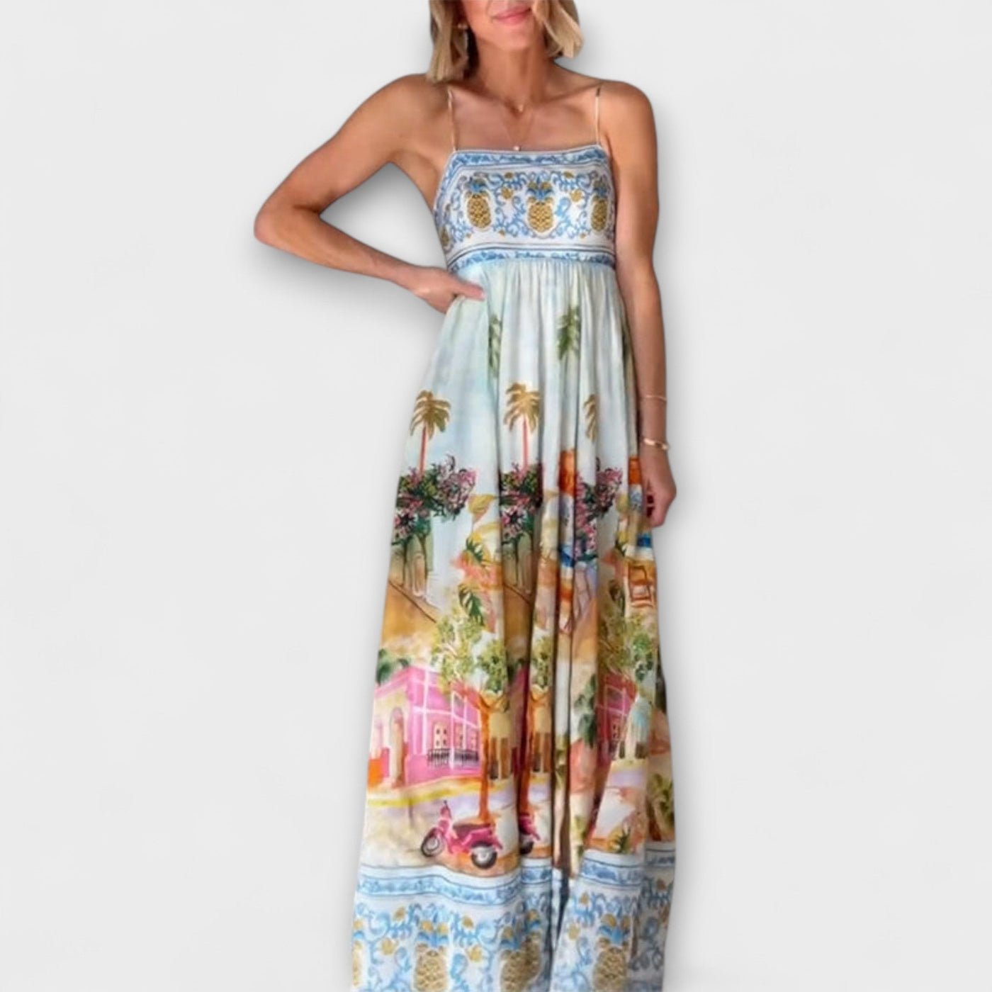 Luira – Locker fallendes Maxikleid mit Multicolor-Muster