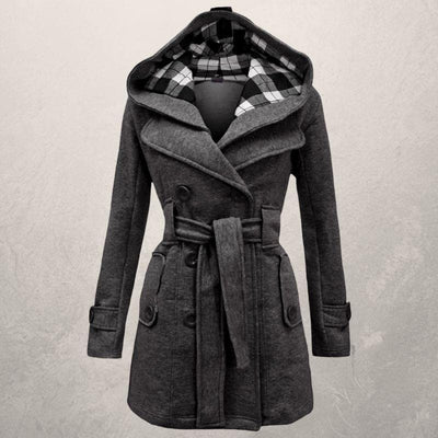 Majestic | Damen Kaschmirmantel mit Kapuze und Gürtel