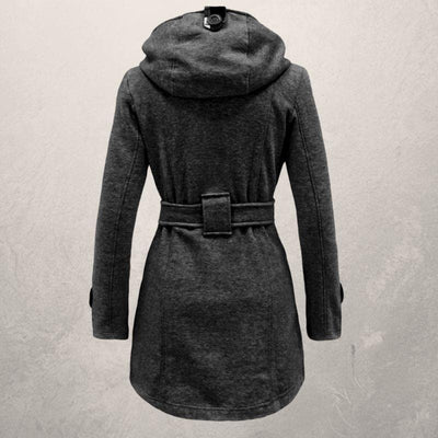 Majestic | Damen Kaschmirmantel mit Kapuze und Gürtel