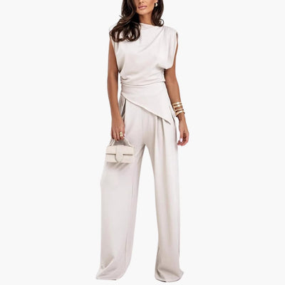 Zweiteiler Damen - Eleganter Hosenanzug mit weitem Bein