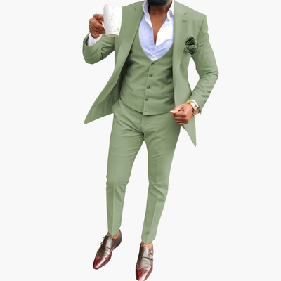 Herren Anzugset mit Weste und atmungsaktivem Blazer