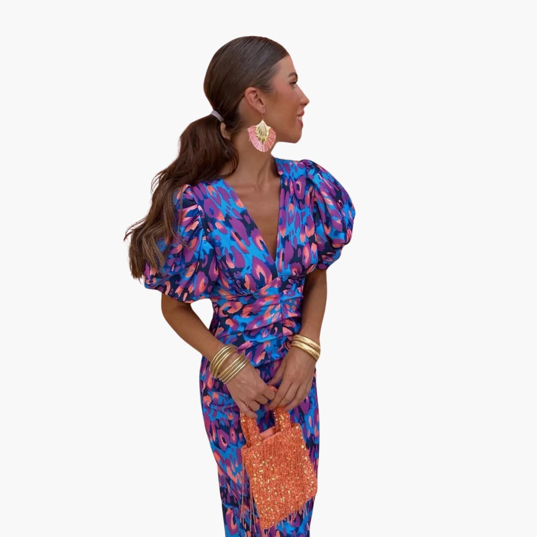 Midikleid mit Puffärmeln - Elegantes Damen Sommeroutfit