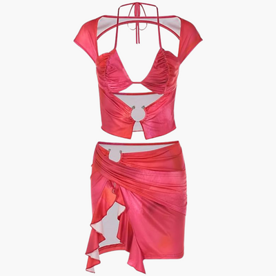 Cut-Out Co-Ord Zweiteiler - Damen Sommerlook für den Strand