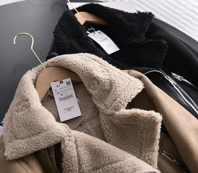 50% Rabatt | Ottilie™ | Damenmantel aus Wildleder mit Fleecefutter und Taillengürtel