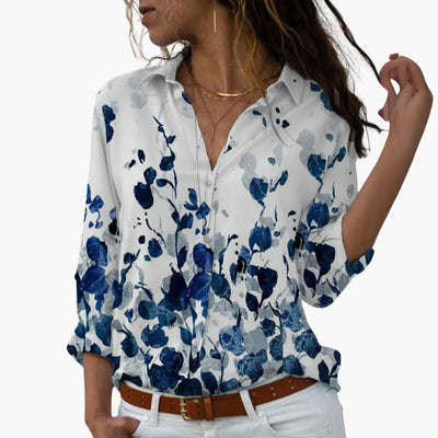 Blumen Colorblock Bluse für Damen - Stilvoll & Bequem