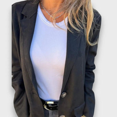 Eloise – Weicher Blazer-Cardigan in Camel