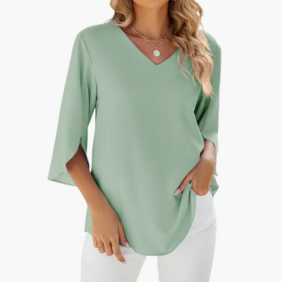 Sommerbluse mit V-Ausschnitt für Damen – Leicht & Elegant