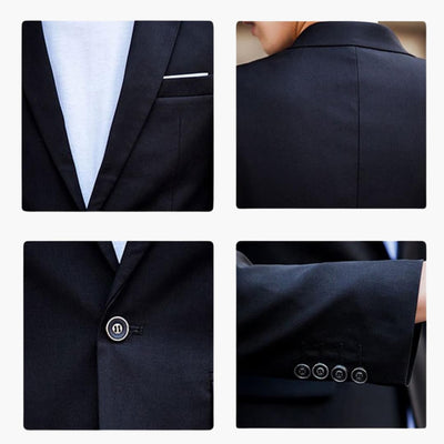 2-teiliges Anzug Set - Slim Fit Herrenanzug für Business Look