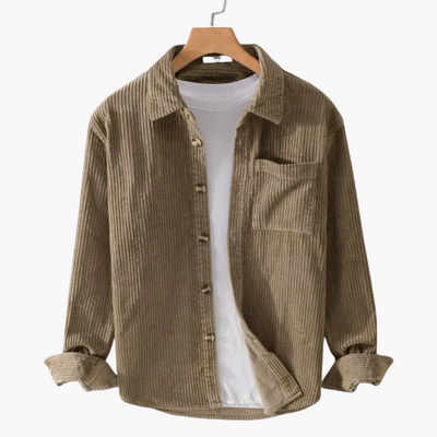 Cord-Overshirt für Herren - übergroße lange Ärmel und Knopfleiste