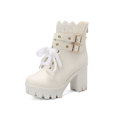 Cozenia™ | Modische Schnürstiefel mit stabilem Absatz