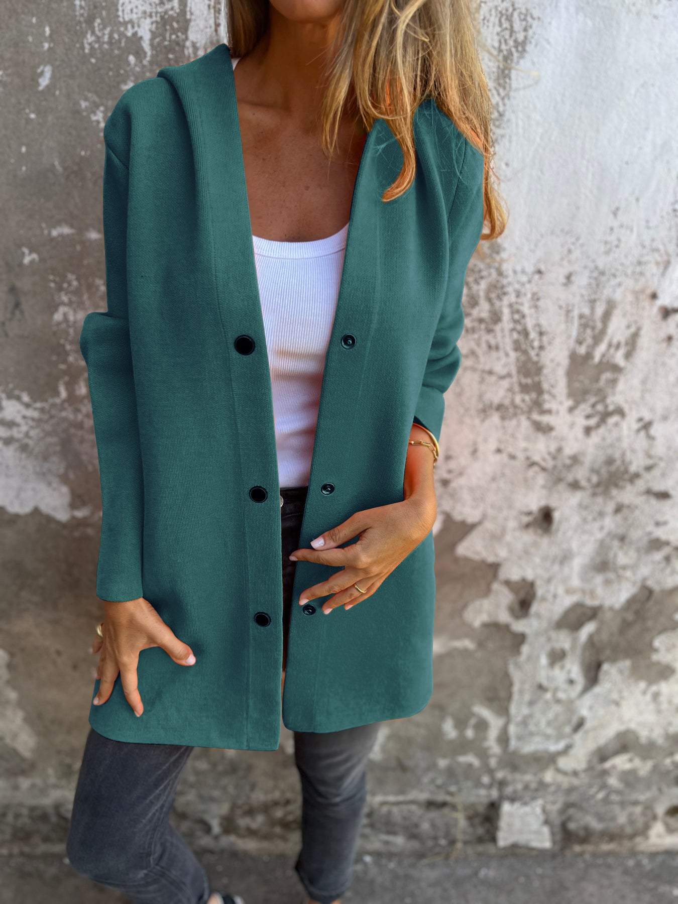 50% Rabatt | TrailBlazer™ - Lässiger einreihiger Blazer met Capuchon [Letzter Tag Rabatt]