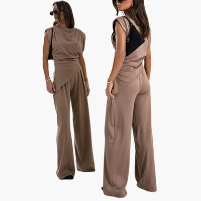 Zweiteiler Damen - Eleganter Hosenanzug mit weitem Bein