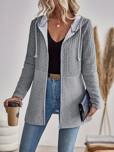 50% RABAT | Tivindra™ | Damen Kapuzenjacke mit Reißverschluss in Hellgrau