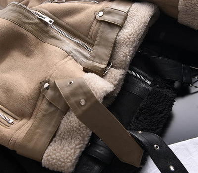 50% Rabatt | Ottilie™ | Damenmantel aus Wildleder mit Fleecefutter und Taillengürtel