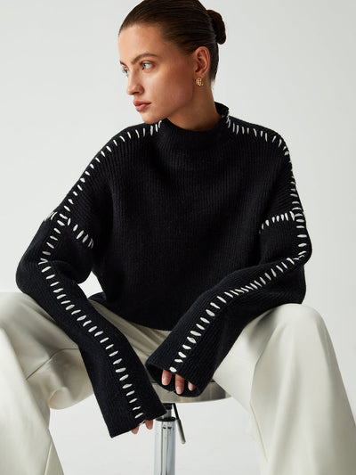 Majestic | Mode Locker gestrickter Pullover in Übergröße