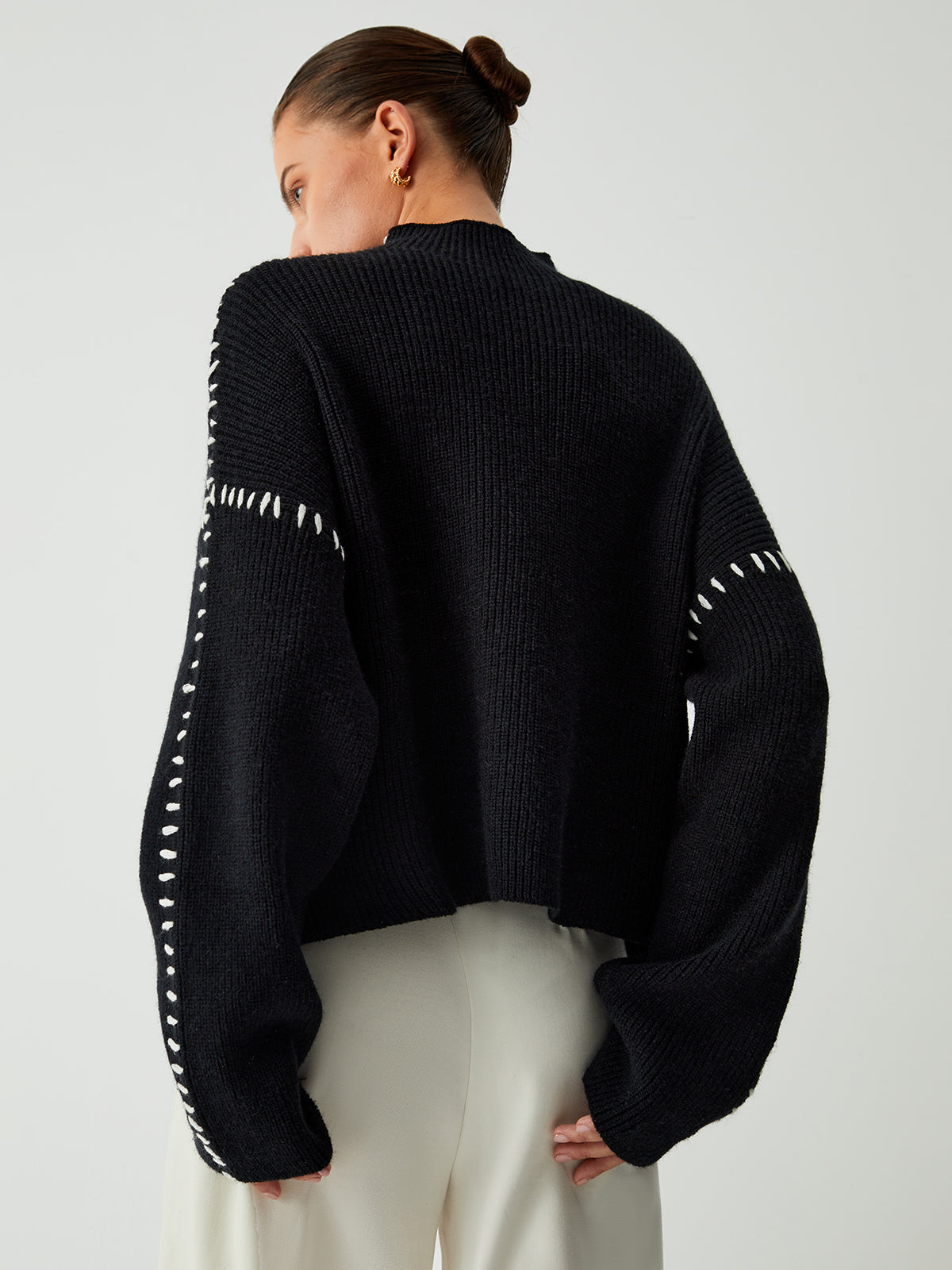 Majestic | Mode Locker gestrickter Pullover in Übergröße
