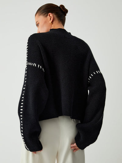 Majestic | Mode Locker gestrickter Pullover in Übergröße